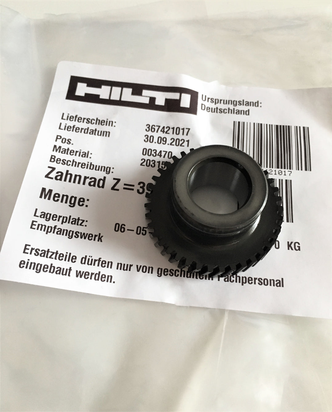 メンテナンス HILTI  TE15 Repair set - Original Eccentric Gear Rotor Armature HILTI